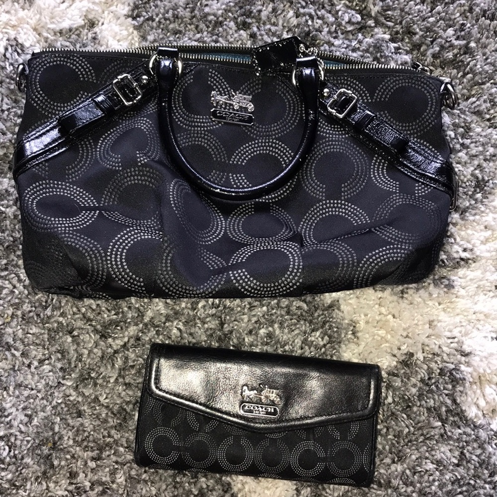 Coach Dotted purse and wallet set